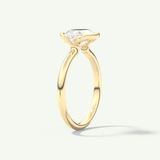 2.0 CT East West Oval Cut Half Bezel Moissanite Engagement Ring