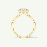 2.0 CT East West Oval Cut Half Bezel Moissanite Engagement Ring