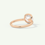 2.0 CT East West Oval Cut Half Bezel Lab-Grown Diamond Engagement Ring