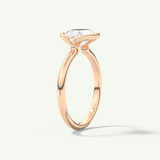 2.0 CT East West Oval Cut Half Bezel Moissanite Engagement Ring