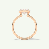 2.0 CT East West Oval Cut Half Bezel Lab-Grown Diamond Engagement Ring