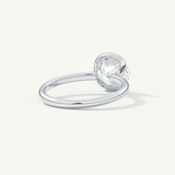 2.0 CT East West Oval Cut Half Bezel Lab-Grown Diamond Engagement Ring