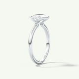 2.0 CT East West Oval Cut Half Bezel Moissanite Engagement Ring