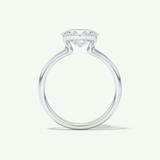 2.0 CT East West Oval Cut Half Bezel Moissanite Engagement Ring