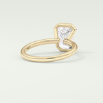 2.0 CT Emerald Cut Half Bezel Lab-Grown Diamond Engagement Ring 2