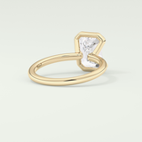 2.0 CT Emerald Cut Half Bezel Lab-Grown Diamond Engagement Ring 2