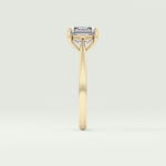 2.0 CT Emerald Cut Half Bezel Lab-Grown Diamond Engagement Ring 4