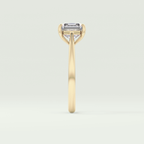 2.0 CT Emerald Cut Half Bezel Lab-Grown Diamond Engagement Ring 4