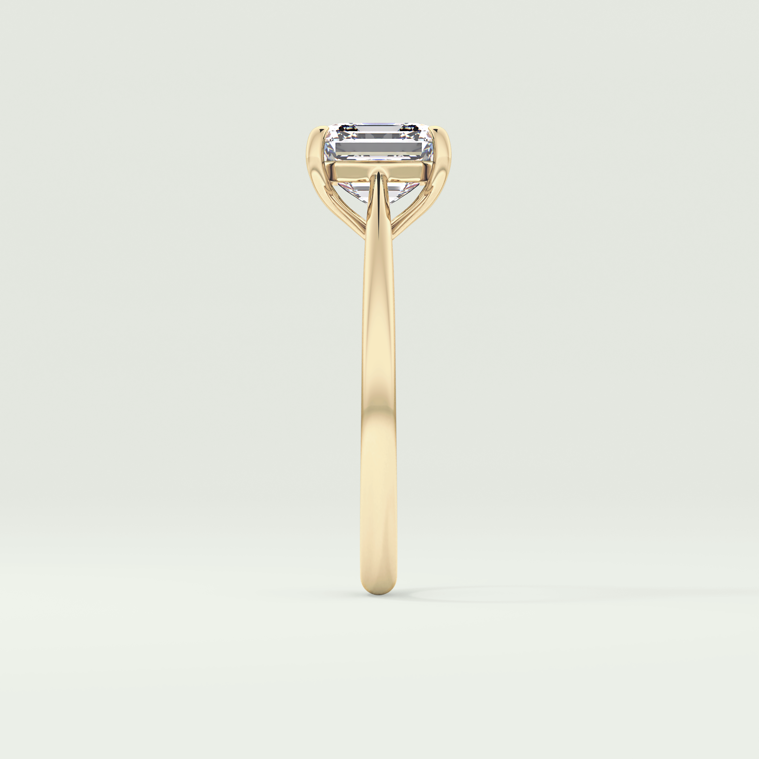 2.0 CT Emerald Cut Half Bezel Lab-Grown Diamond Engagement Ring 4