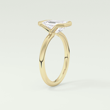 2.0 CT Emerald Cut Half Bezel Lab-Grown Diamond Engagement Ring 5