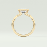2.0 CT Emerald Cut Half Bezel Lab-Grown Diamond Engagement Ring 6