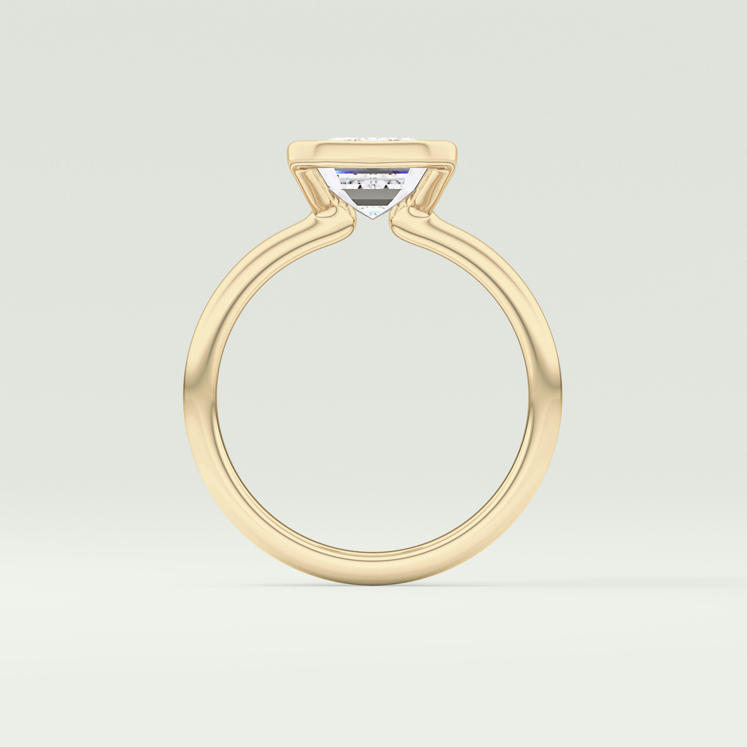 2.0 CT Emerald Cut Half Bezel Lab-Grown Diamond Engagement Ring 6