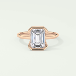 2.0 CT Emerald Cut Half Bezel Lab-Grown Diamond Engagement Ring 7