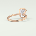 2.0 CT Emerald Cut Half Bezel Lab-Grown Diamond Engagement Ring 8