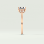 2.0 CT Emerald Cut Half Bezel Lab-Grown Diamond Engagement Ring 10