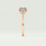 2.0 CT Emerald Cut Half Bezel Lab-Grown Diamond Engagement Ring 10