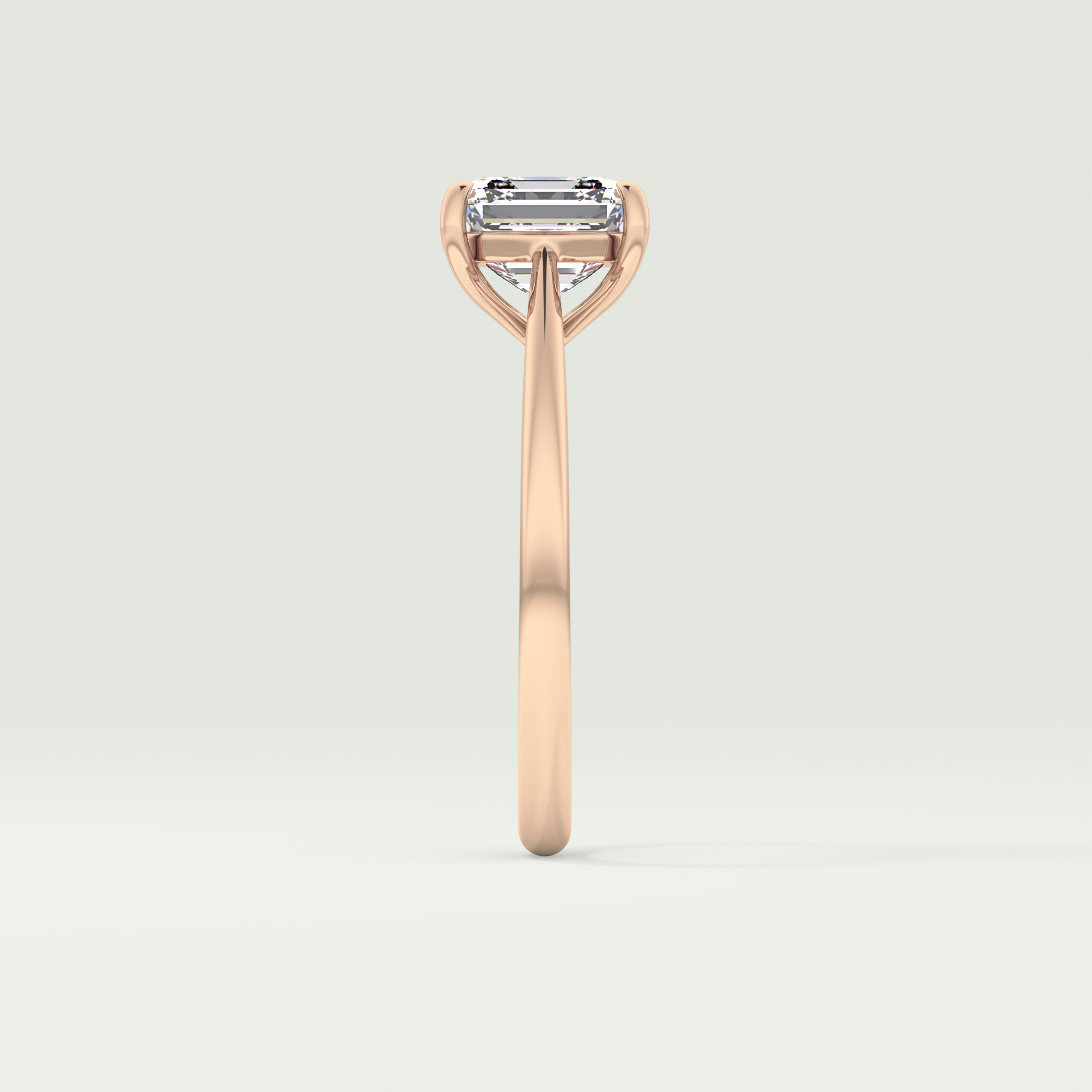 2.0 CT Emerald Cut Half Bezel Lab-Grown Diamond Engagement Ring 10