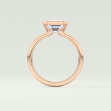 2.0 CT Emerald Cut Half Bezel Lab-Grown Diamond Engagement Ring 12