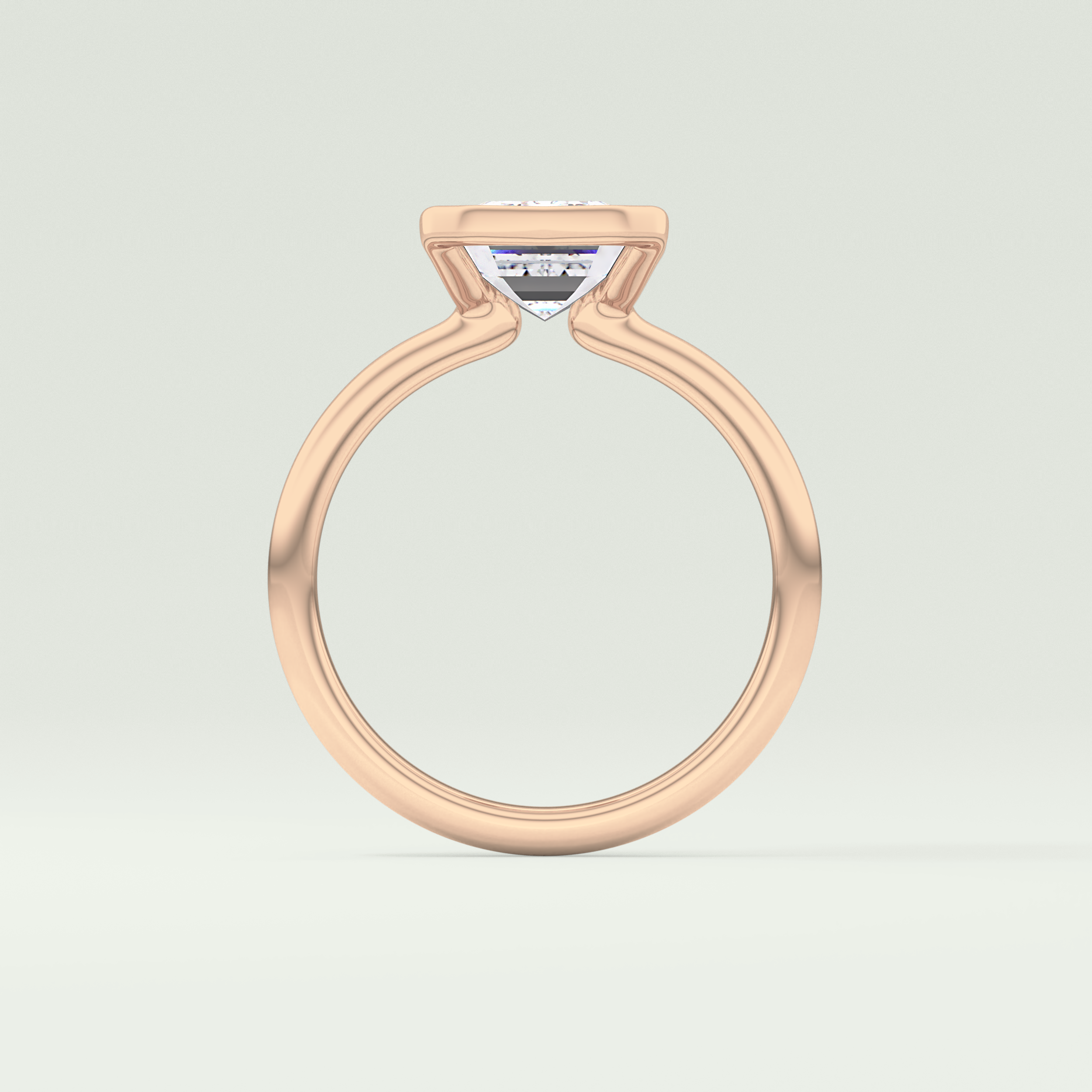 2.0 CT Emerald Cut Half Bezel Lab-Grown Diamond Engagement Ring 12