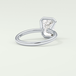 2.0 CT Emerald Cut Half Bezel Lab-Grown Diamond Engagement Ring 14