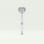 2.0 CT Emerald Cut Half Bezel Lab-Grown Diamond Engagement Ring 16
