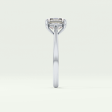 2.0 CT Emerald Cut Half Bezel Lab-Grown Diamond Engagement Ring 16