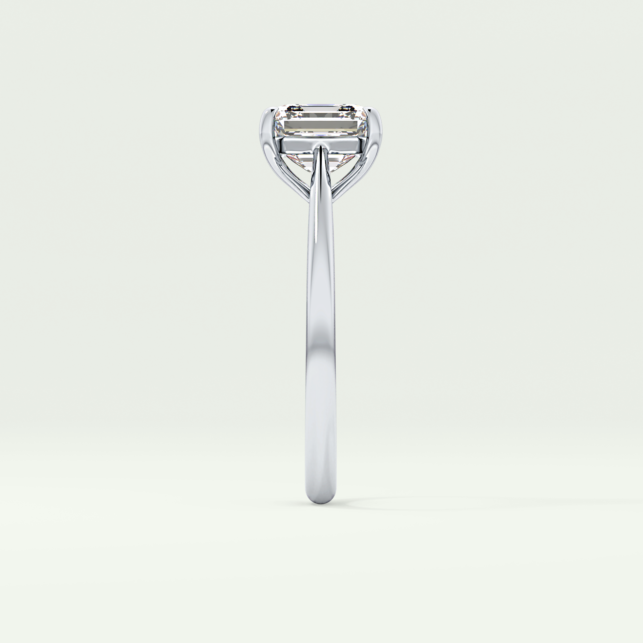 2.0 CT Emerald Cut Half Bezel Lab-Grown Diamond Engagement Ring 16