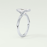 2.0 CT Emerald Cut Half Bezel Lab-Grown Diamond Engagement Ring 17