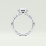 2.0 CT Emerald Cut Half Bezel Lab-Grown Diamond Engagement Ring 18
