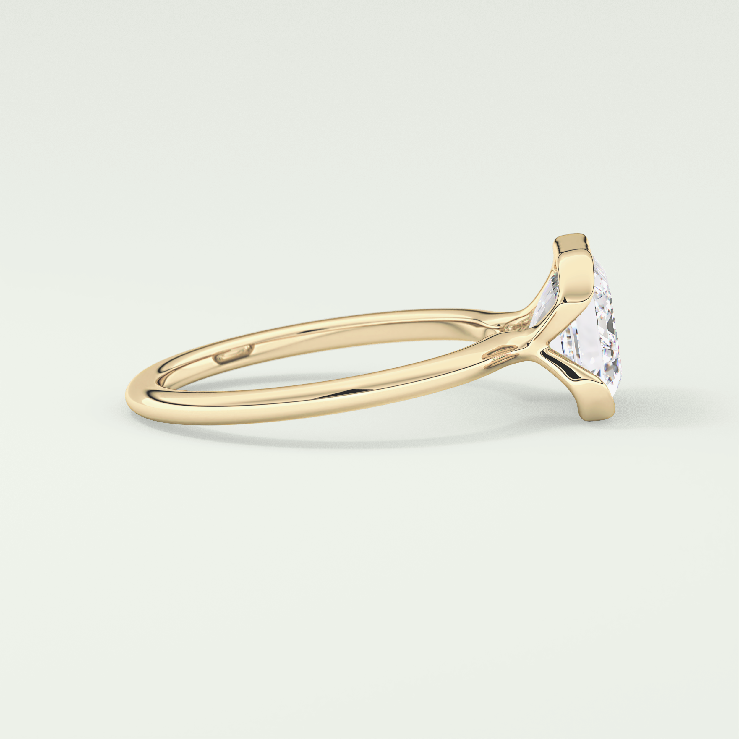 2.0 CT East West Emerald Cut Half Bezel Lab-Grown Diamond Engagement Ring 3