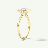 2.0 CT Emerald Cut Half Bezel Moissanite Engagement Ring