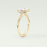 2.0 CT East West Emerald Cut Half Bezel Lab-Grown Diamond Engagement Ring 5