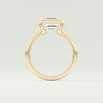 2.0 CT East West Emerald Cut Half Bezel Lab-Grown Diamond Engagement Ring 6