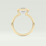 2.0 CT East West Emerald Cut Half Bezel Lab-Grown Diamond Engagement Ring 6