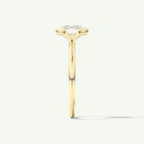 2.0 CT Emerald Cut Half Bezel Moissanite Engagement Ring