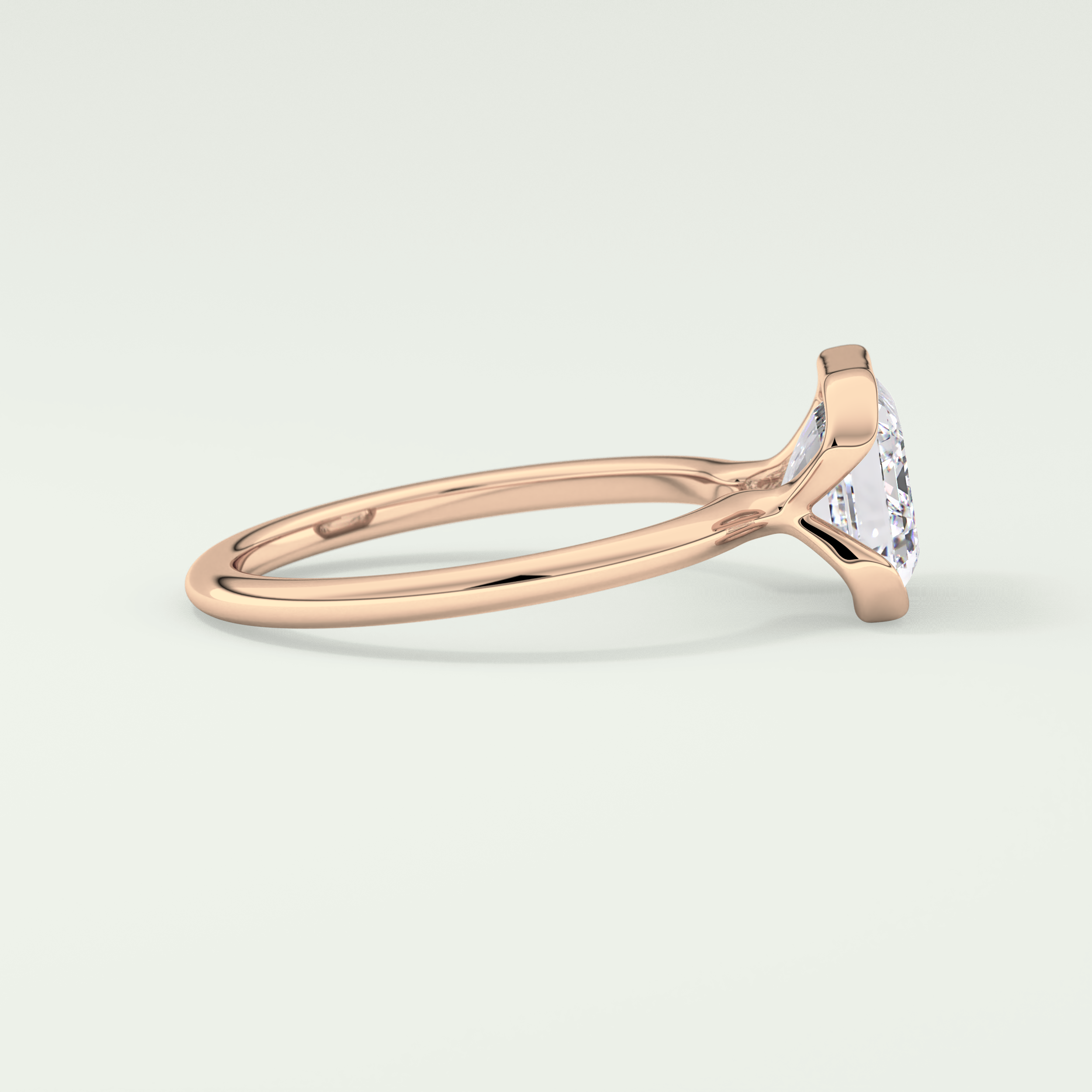 2.0 CT East West Emerald Cut Half Bezel Lab-Grown Diamond Engagement Ring 9
