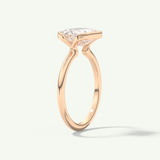 2.0 CT Emerald Cut Half Bezel Moissanite Engagement Ring