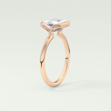 2.0 CT East West Emerald Cut Half Bezel Lab-Grown Diamond Engagement Ring 11