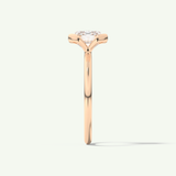 2.0 CT Emerald Cut Half Bezel Moissanite Engagement Ring