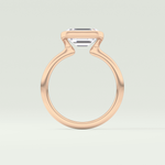 2.0 CT Emerald Cut Half Bezel Moissanite Engagement Ring 12