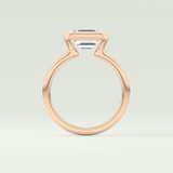 2.0 CT Emerald Cut Half Bezel Moissanite Engagement Ring 12