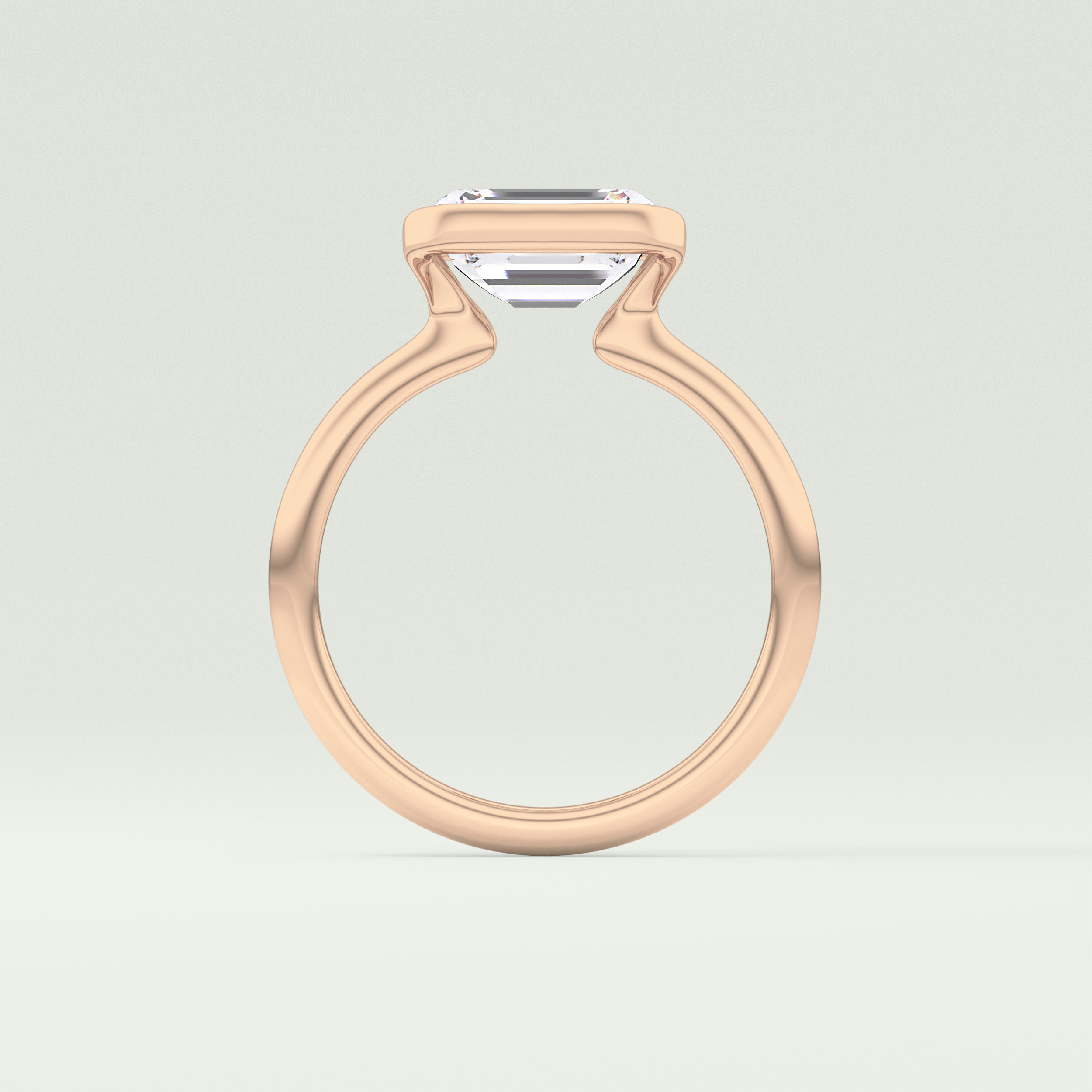 2.0 CT Emerald Cut Half Bezel Moissanite Engagement Ring 12