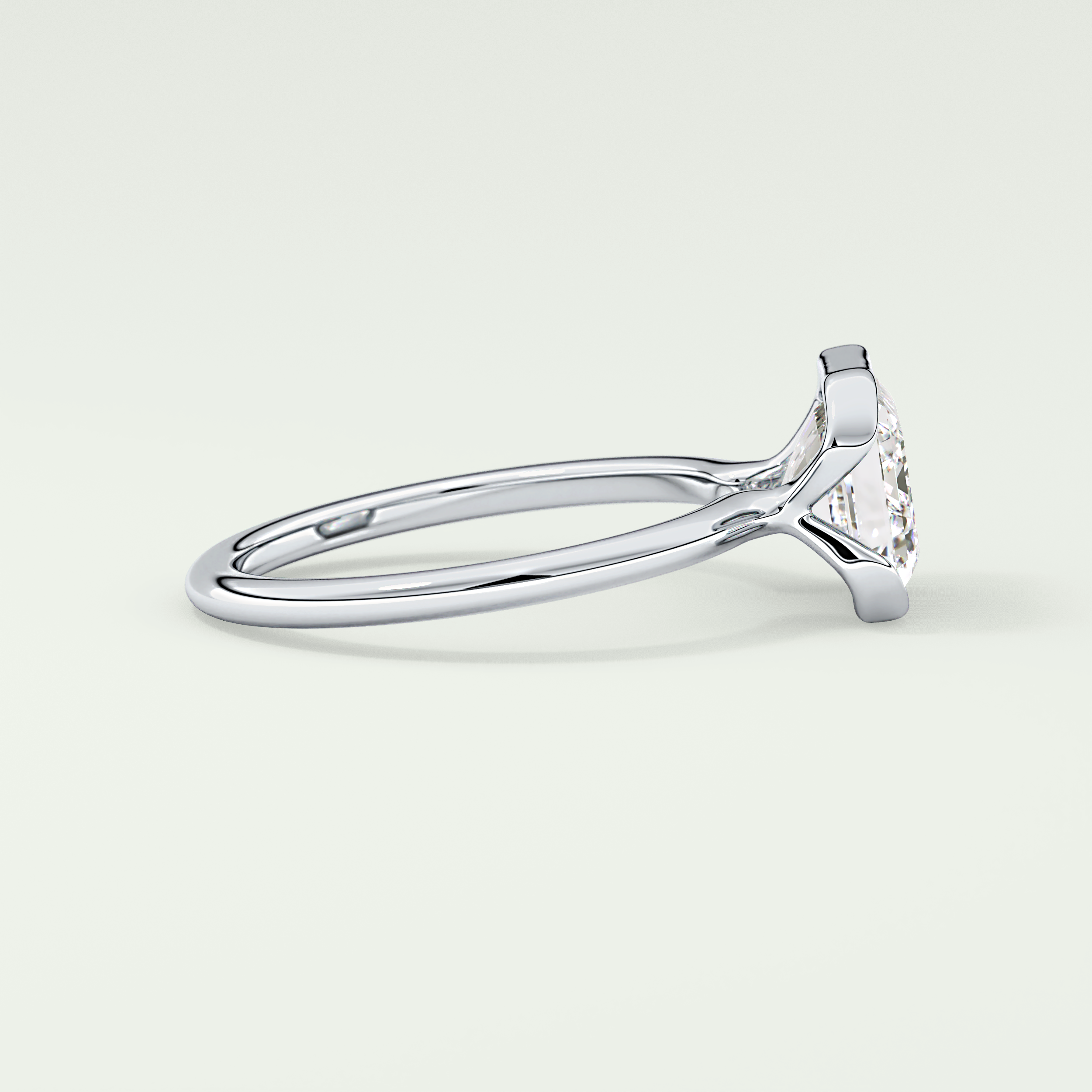 2.0 CT East West Emerald Cut Half Bezel Lab-Grown Diamond Engagement Ring 15