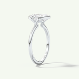 2.0 CT Emerald Cut Half Bezel Moissanite Engagement Ring