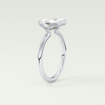 2.0 CT East West Emerald Cut Half Bezel Lab-Grown Diamond Engagement Ring 17
