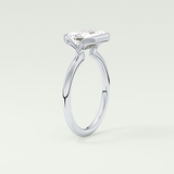2.0 CT East West Emerald Cut Half Bezel Lab-Grown Diamond Engagement Ring 17