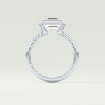 2.0 CT East West Emerald Cut Half Bezel Lab-Grown Diamond Engagement Ring 18