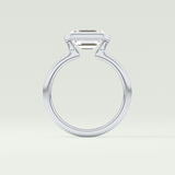 2.0 CT East West Emerald Cut Half Bezel Lab-Grown Diamond Engagement Ring 18