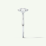 2.0 CT Emerald Cut Half Bezel Moissanite Engagement Ring