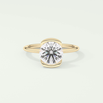 2.0 CT Round Cut Half Bezel Lab-Grown Diamond Engagement Ring 1